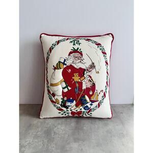 Merry Old Santa Claus Decorative Pillow Thomas Nast Christmas Wreath Toys Teddy
